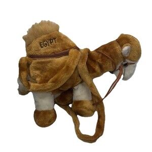 Vintage Egypt Camel Backpack Purse Plush 12" Souvenir Stuffed Animals